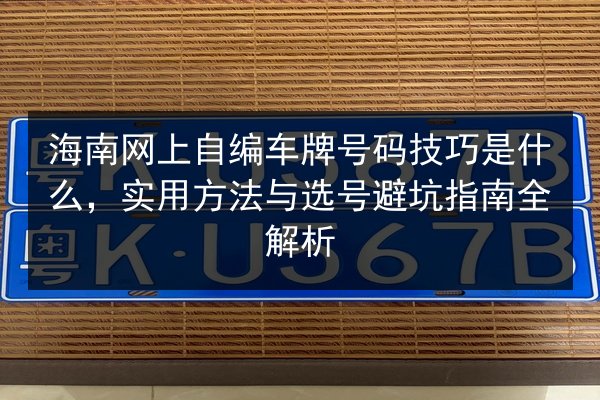 海南网上自编车牌号码技巧是什么，实用方法与选号避坑指南全解析 第2张