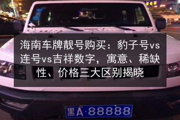 海南车牌靓号购买:豹子号vs连号vs吉祥数字,寓意、稀缺性、价格三大区别揭晓 第2张 海南车牌靓号购买:豹子号vs连号vs吉祥数字,寓意、稀缺性、价格三大区别揭晓 第2张