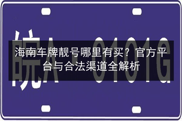 海南车牌靓号哪里有买?官方平台与合法渠道全解析 第3张 海南车牌靓号哪里有买?官方平台与合法渠道全解析 第3张