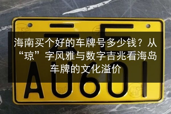 海南买个好的车牌号多少钱?从“琼”字风雅与数字吉兆看海岛车牌的文化溢价 第2张 海南买个好的车牌号多少钱?从“琼”字风雅与数字吉兆看海岛车牌的文化溢价 第2张