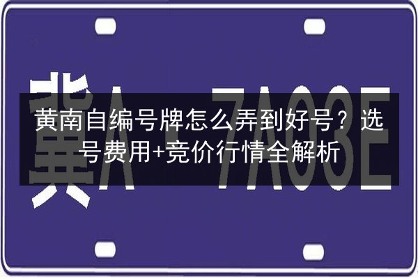 黄南自编号牌怎么弄到好号?选号费用+竞价行情全解析 第2张 黄南自编号牌怎么弄到好号?选号费用+竞价行情全解析 第2张