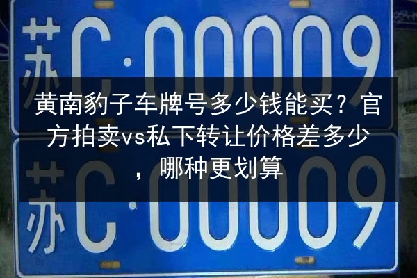 黄南豹子车牌号多少钱能买?官方拍卖vs私下转让价格差多少,哪种更划算 第1张 黄南豹子车牌号多少钱能买?官方拍卖vs私下转让价格差多少,哪种更划算 第1张