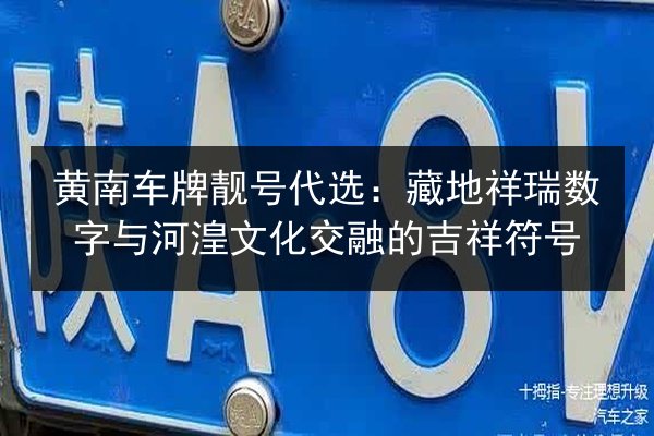 黄南车牌靓号代选：藏地祥瑞数字与河湟文化交融的吉祥符号 第3张
