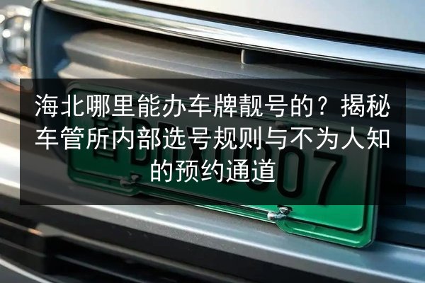 海北哪里能办车牌靓号的?揭秘车管所内部选号规则与不为人知的预约通道 第2张 海北哪里能办车牌靓号的?揭秘车管所内部选号规则与不为人知的预约通道 第2张