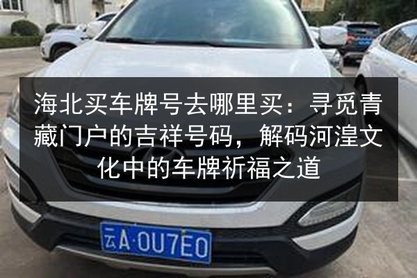 海北买车牌号去哪里买:寻觅青藏门户的吉祥号码,解码河湟文化中的车牌祈福之道 第2张 海北买车牌号去哪里买:寻觅青藏门户的吉祥号码,解码河湟文化中的车牌祈福之道 第2张