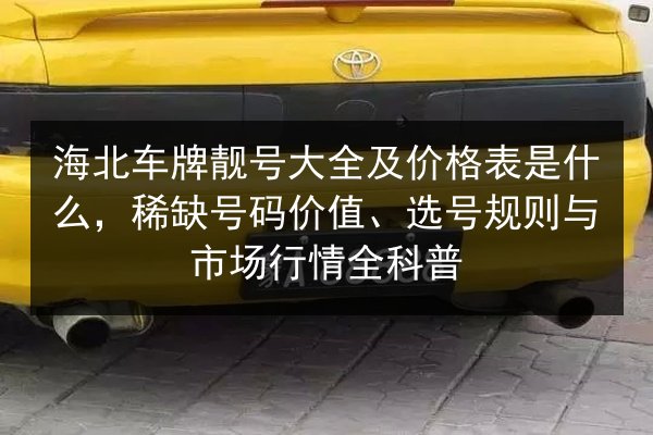 海北车牌靓号大全及价格表是什么，稀缺号码价值、选号规则与市场行情全科普 第3张