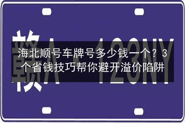 海北顺号车牌号多少钱一个？3个省钱技巧帮你避开溢价陷阱 第3张