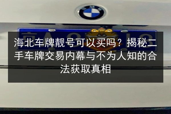 海北车牌靓号可以买吗？揭秘二手车牌交易内幕与不为人知的合法获取真相 第2张