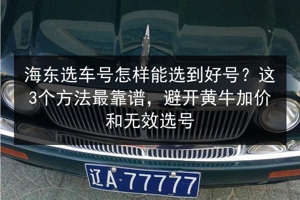海东选车号怎样能选到好号？这3个方法最靠谱，避开黄牛加价和无效选号 第2张