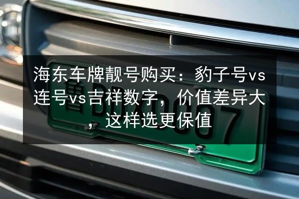 海东车牌靓号购买:豹子号vs连号vs吉祥数字,价值差异大,这样选更保值 第2张 海东车牌靓号购买:豹子号vs连号vs吉祥数字,价值差异大,这样选更保值 第2张