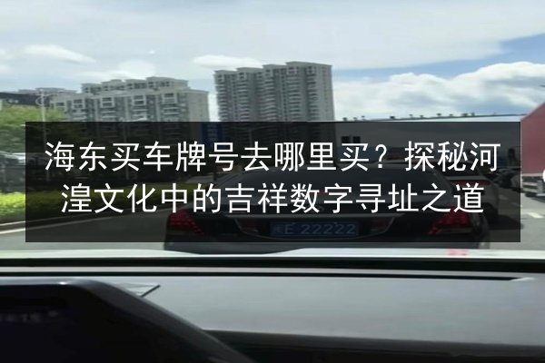 海东买车牌号去哪里买？探秘河湟文化中的吉祥数字寻址之道 第2张