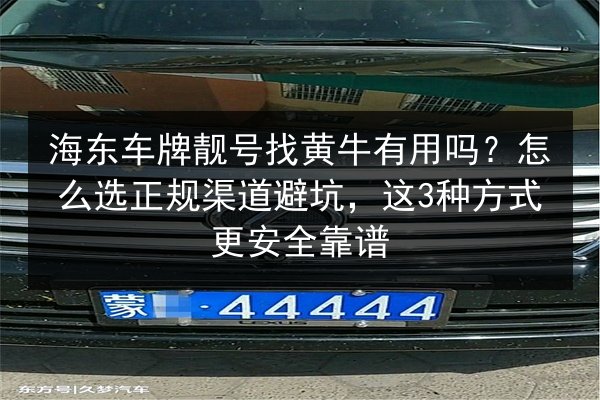 海东车牌靓号找黄牛有用吗?怎么选正规渠道避坑,这3种方式更安全靠谱 第3张 海东车牌靓号找黄牛有用吗?怎么选正规渠道避坑,这3种方式更安全靠谱 第3张