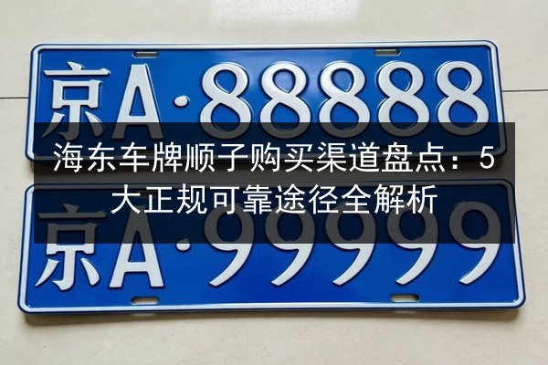 海东车牌顺子购买渠道盘点:5大正规可靠途径全解析 第2张 海东车牌顺子购买渠道盘点:5大正规可靠途径全解析 第2张