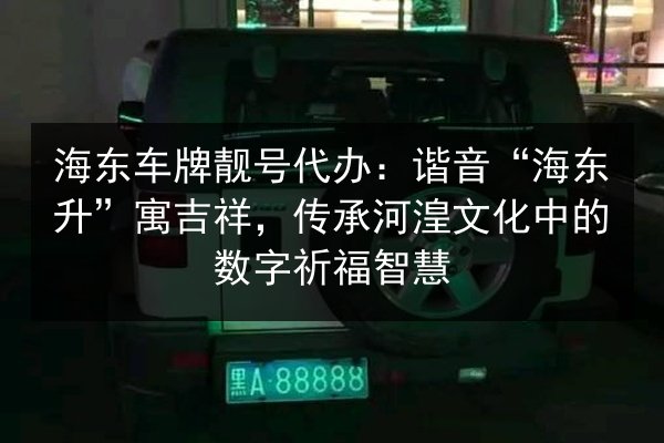 海东车牌靓号代办：谐音“海东升”寓吉祥，传承河湟文化中的数字祈福智慧