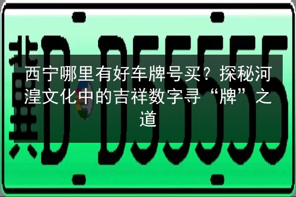 西宁哪里有好车牌号买?探秘河湟文化中的吉祥数字寻“牌”之道 第2张 西宁哪里有好车牌号买?探秘河湟文化中的吉祥数字寻“牌”之道 第2张
