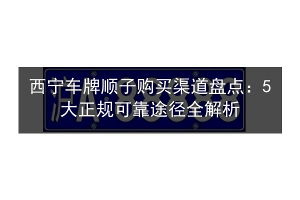 西宁车牌顺子购买渠道盘点：5大正规可靠途径全解析 第1张