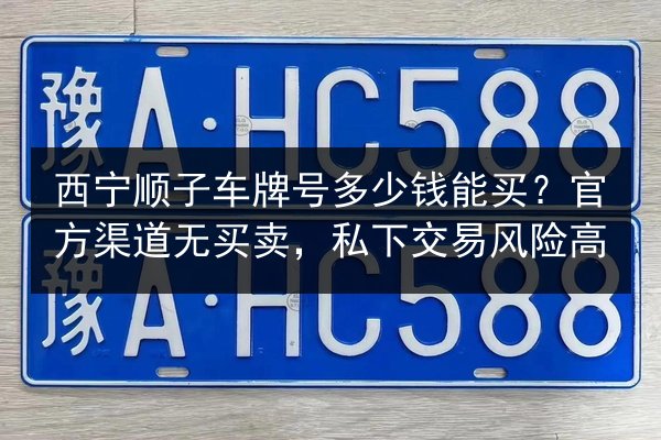 西宁顺子车牌号多少钱能买？官方渠道无买卖，私下交易风险高 第3张