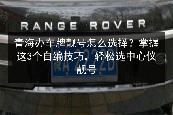 青海办车牌靓号怎么选择？掌握这3个自编技巧，轻松选中心仪靓号