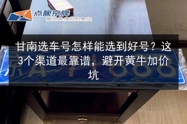 甘南选车号怎样能选到好号？这3个渠道最靠谱，避开黄牛加价坑 第2张