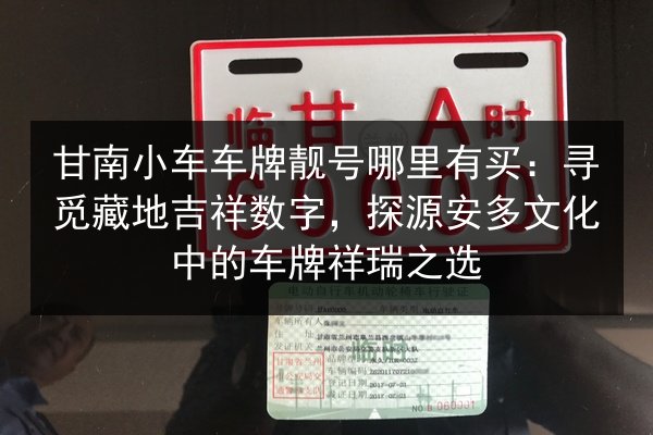 甘南小车车牌靓号哪里有买:寻觅藏地吉祥数字,探源安多文化中的车牌祥瑞之选 第3张 甘南小车车牌靓号哪里有买:寻觅藏地吉祥数字,探源安多文化中的车牌祥瑞之选 第3张