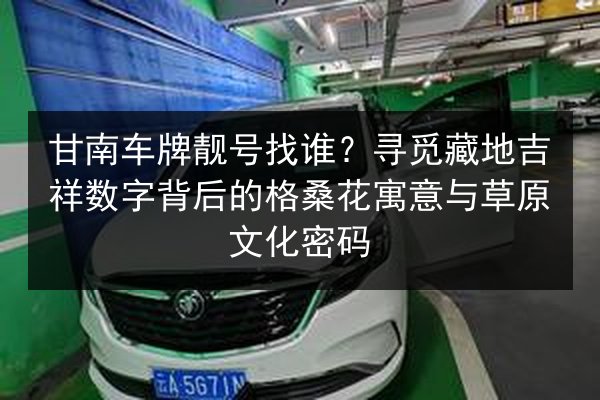 甘南车牌靓号找谁?寻觅藏地吉祥数字背后的格桑花寓意与草原文化密码 第3张 甘南车牌靓号找谁?寻觅藏地吉祥数字背后的格桑花寓意与草原文化密码 第3张
