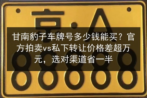 甘南豹子车牌号多少钱能买?官方拍卖vs私下转让价格差超万元,选对渠道省一半 第2张 甘南豹子车牌号多少钱能买?官方拍卖vs私下转让价格差超万元,选对渠道省一半 第2张