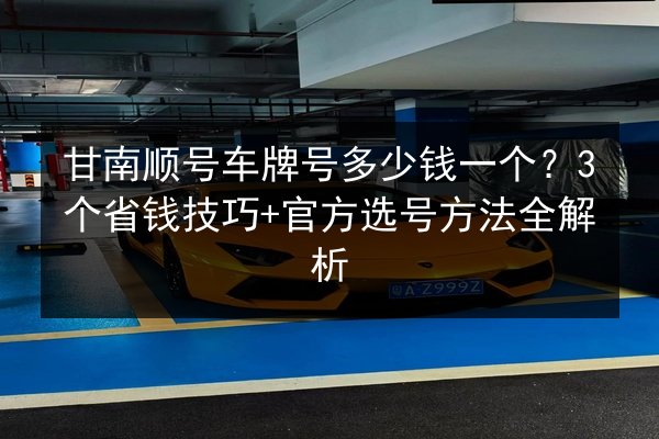 甘南顺号车牌号多少钱一个?3个省钱技巧+官方选号方法全解析 第2张 甘南顺号车牌号多少钱一个?3个省钱技巧+官方选号方法全解析 第2张