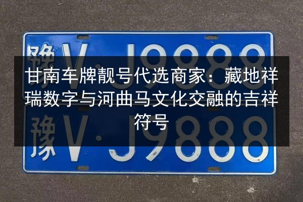甘南车牌靓号代选商家：藏地祥瑞数字与河曲马文化交融的吉祥符号 第1张