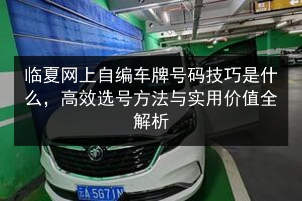临夏网上自编车牌号码技巧是什么,高效选号方法与实用价值全解析 第3张 临夏网上自编车牌号码技巧是什么,高效选号方法与实用价值全解析 第3张