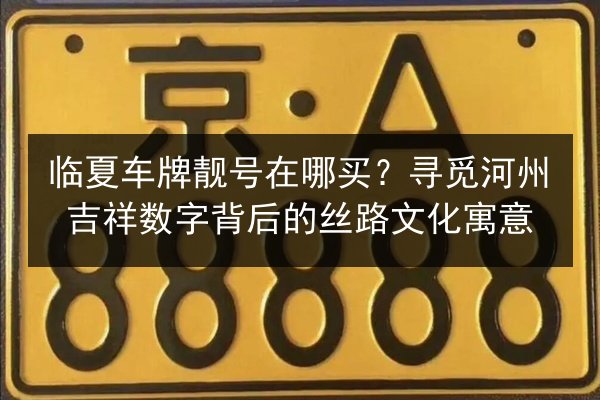 临夏车牌靓号在哪买?寻觅河州吉祥数字背后的丝路文化寓意 第2张 临夏车牌靓号在哪买?寻觅河州吉祥数字背后的丝路文化寓意 第2张