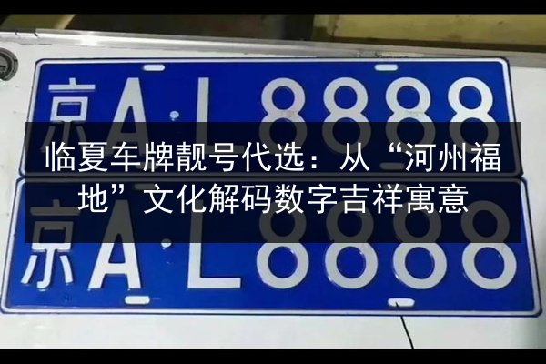 临夏车牌靓号代选：从“河州福地”文化解码数字吉祥寓意 第3张
