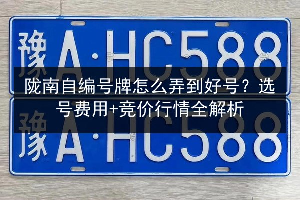陇南自编号牌怎么弄到好号？选号费用+竞价行情全解析 第3张