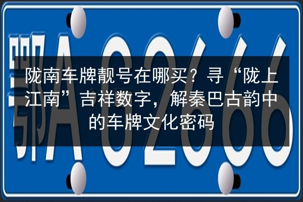 陇南车牌靓号在哪买？寻“陇上江南”吉祥数字，解秦巴古韵中的车牌文化密码 第2张