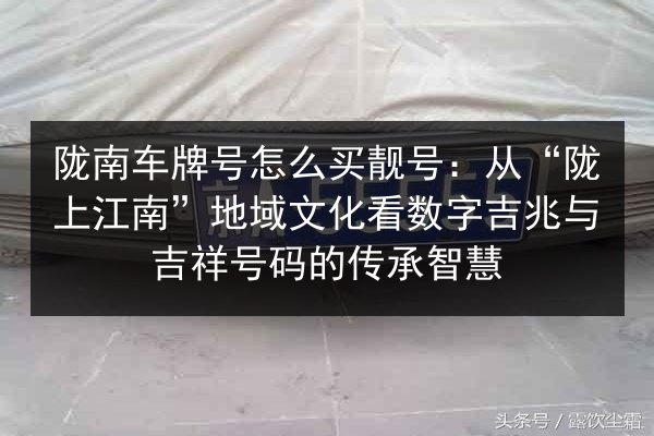 陇南车牌号怎么买靓号：从“陇上江南”地域文化看数字吉兆与吉祥号码的传承智慧 第2张