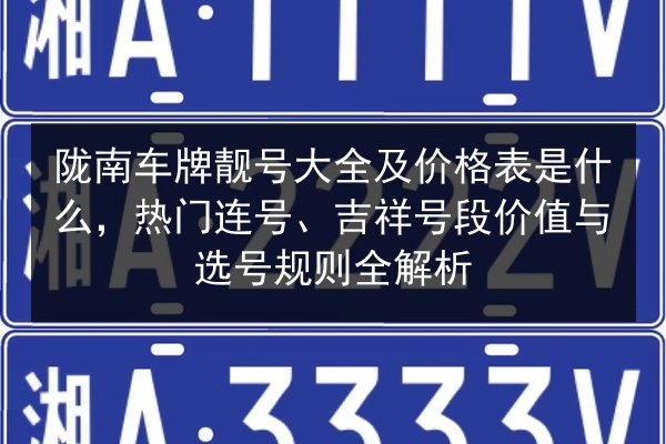 陇南车牌靓号大全及价格表是什么，热门连号、吉祥号段价值与选号规则全解析 第2张