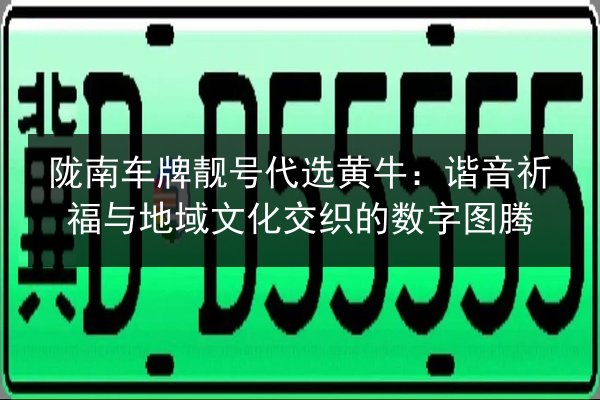 陇南车牌靓号代选黄牛：谐音祈福与地域文化交织的数字图腾