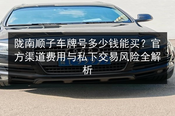 陇南顺子车牌号多少钱能买?官方渠道费用与私下交易风险全解析 第3张 陇南顺子车牌号多少钱能买?官方渠道费用与私下交易风险全解析 第3张