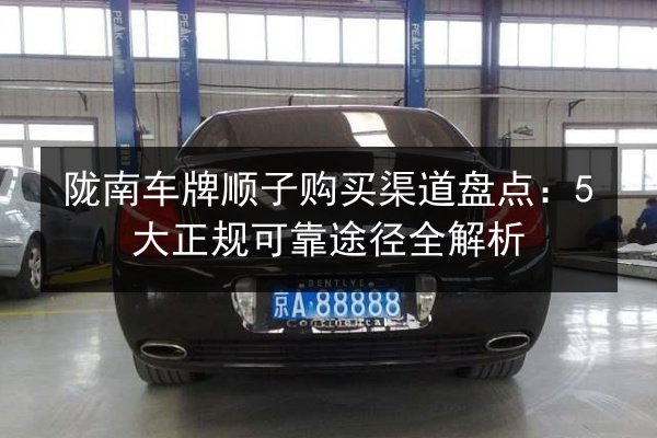 陇南车牌顺子购买渠道盘点：5大正规可靠途径全解析 第3张