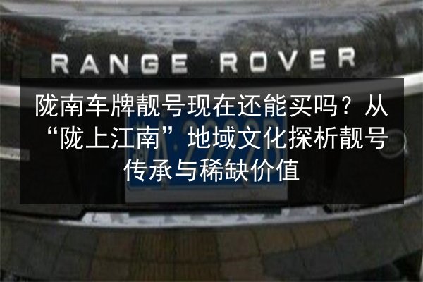 陇南车牌靓号现在还能买吗?从“陇上江南”地域文化探析靓号传承与稀缺价值 第2张 陇南车牌靓号现在还能买吗?从“陇上江南”地域文化探析靓号传承与稀缺价值 第2张