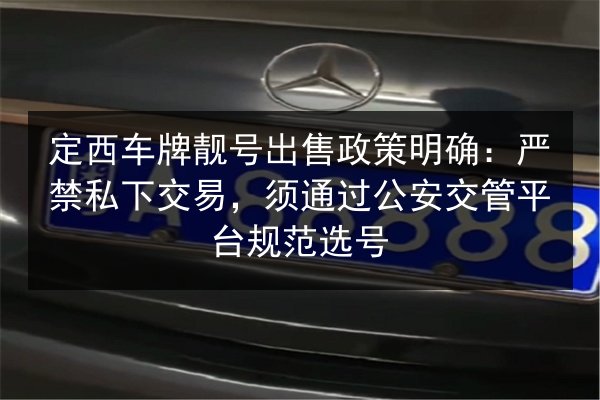 定西车牌靓号出售政策明确:严禁私下交易,须通过公安交管平台规范选号 第3张 定西车牌靓号出售政策明确:严禁私下交易,须通过公安交管平台规范选号 第3张