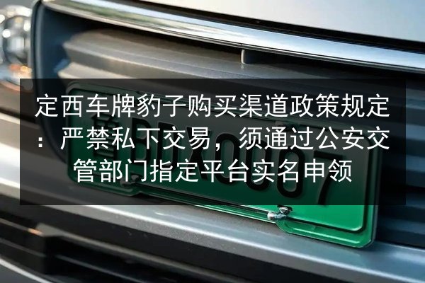 定西车牌豹子购买渠道政策规定:严禁私下交易,须通过公安交管部门指定平台实名申领 第2张 定西车牌豹子购买渠道政策规定:严禁私下交易,须通过公安交管部门指定平台实名申领 第2张