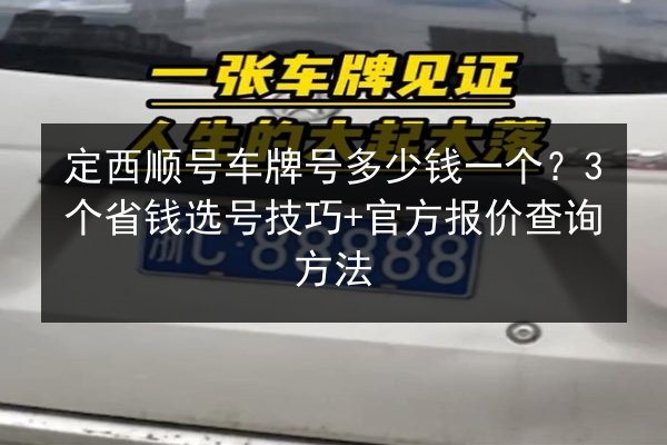 定西顺号车牌号多少钱一个？3个省钱选号技巧+官方报价查询方法