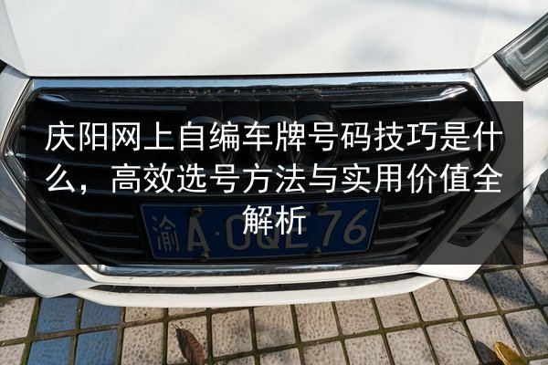 庆阳网上自编车牌号码技巧是什么,高效选号方法与实用价值全解析 第1张 庆阳网上自编车牌号码技巧是什么,高效选号方法与实用价值全解析 第1张