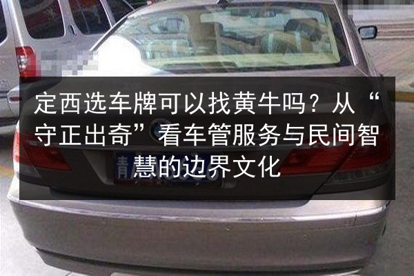 定西选车牌可以找黄牛吗?从“守正出奇”看车管服务与民间智慧的边界文化 第2张 定西选车牌可以找黄牛吗?从“守正出奇”看车管服务与民间智慧的边界文化 第2张