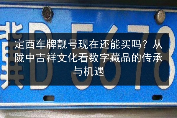定西车牌靓号现在还能买吗？从陇中吉祥文化看数字藏品的传承与机遇 第3张