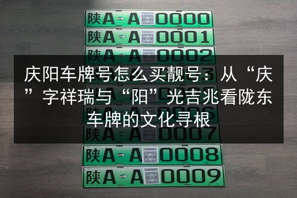 庆阳车牌号怎么买靓号：从“庆”字祥瑞与“阳”光吉兆看陇东车牌的文化寻根 第2张