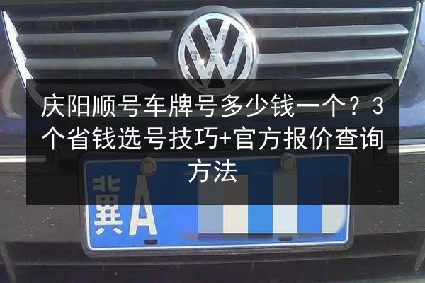 庆阳顺号车牌号多少钱一个？3个省钱选号技巧+官方报价查询方法 第2张