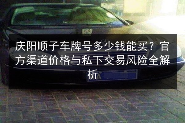 庆阳顺子车牌号多少钱能买？官方渠道价格与私下交易风险全解析 第2张