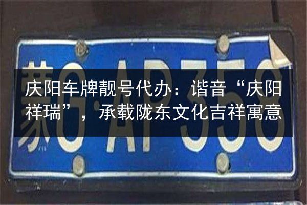 庆阳车牌靓号代办:谐音“庆阳祥瑞”,承载陇东文化吉祥寓意 第2张 庆阳车牌靓号代办:谐音“庆阳祥瑞”,承载陇东文化吉祥寓意 第2张