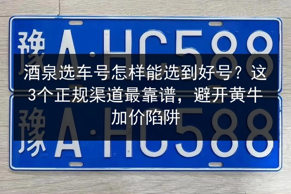 酒泉选车号怎样能选到好号?这3个正规渠道最靠谱,避开黄牛加价陷阱 第2张 酒泉选车号怎样能选到好号?这3个正规渠道最靠谱,避开黄牛加价陷阱 第2张